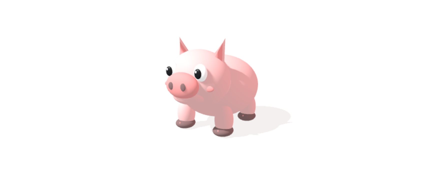 A pink 3D pig